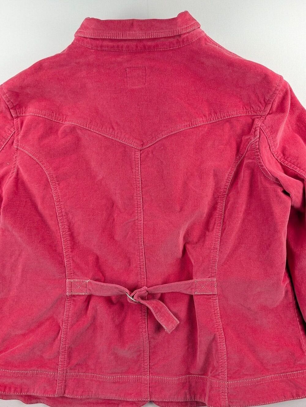 French Cuff Pink Fine Wale Corduroy Button Front Jacket Shacket Size XL - Picture 7 of 10
